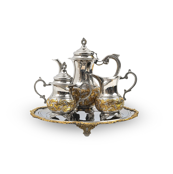 Brass Tea Set with Tray