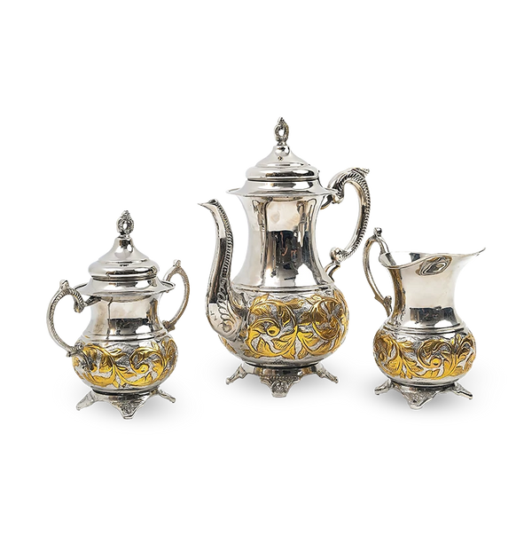 Brass Tea Set with Tray