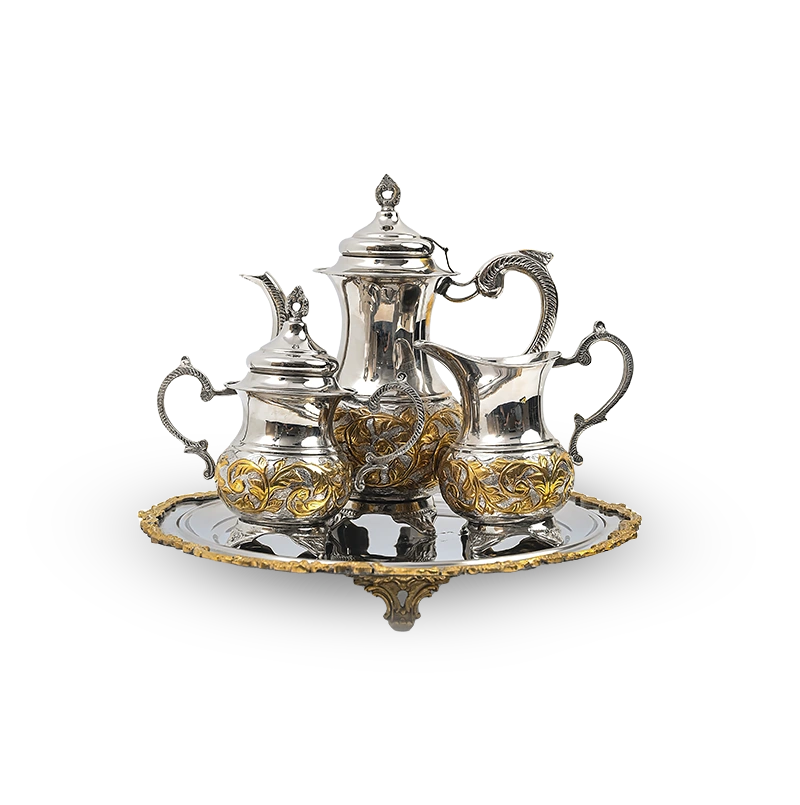 Brass Tea Set with Tray Main image
